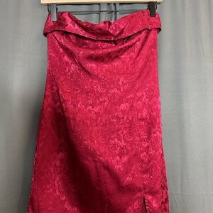 Princess Polly Red Floral strapless dress